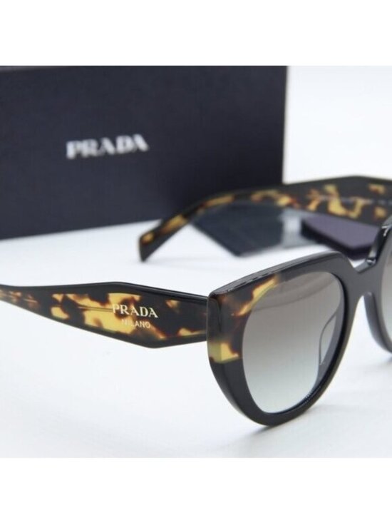 Prada PR14WS 3890A7 Cat Eye Sunglasses – Black/Medium Tortoise\\Grey main image 4
